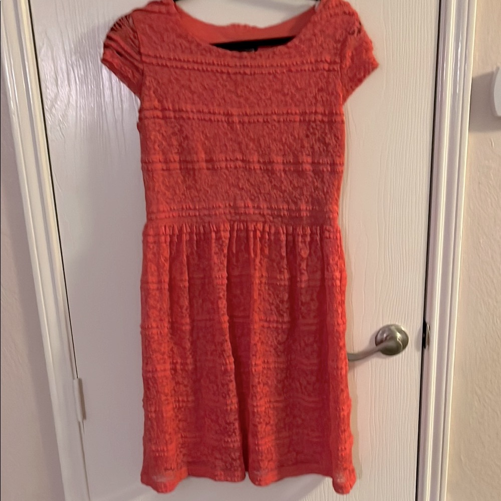 Enfocus Studio coral lace dress. Sz 8